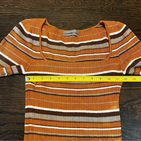 Women’s | Urban Outfitters Brown Striped Scoop neck Sweater | Small Petite - Picture 8 of 10